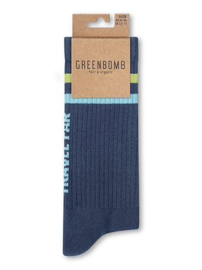 Navy: Lässige Socken aus Bio-Baumwoll Mix für Unisex [27294]