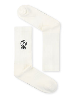 Ecru: Lässige Socken aus Bio-Baumwoll Mix für Unisex [27301]