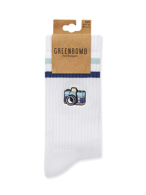 White: Lässige Socken aus Bio-Baumwoll Mix für Unisex [27373]