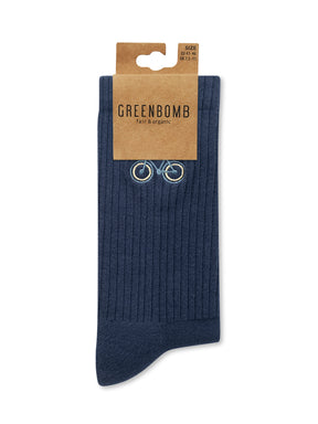 Navy: Lässige Socken aus Bio-Baumwoll Mix für Unisex [27455]