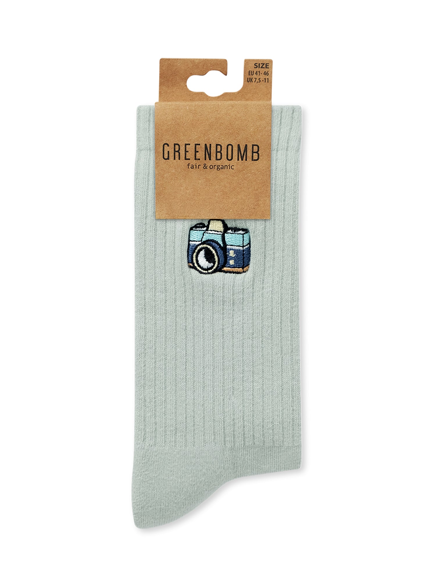 Muted Mint: Lässige Socken aus Bio-Baumwoll Mix für Unisex [27463]