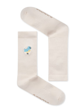 Ecru: Lässige Socken aus Bio-Baumwoll Mix für Unisex [27484]