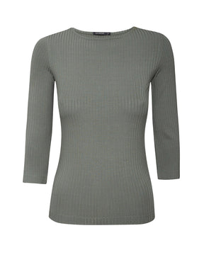 Light Olive: Sportliches Longsleeve aus LENZING™ TENCEL™ Mix für Damen [27592]