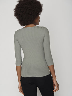 Light Olive: Sportliches Longsleeve aus LENZING™ TENCEL™ Mix für Damen [27595]