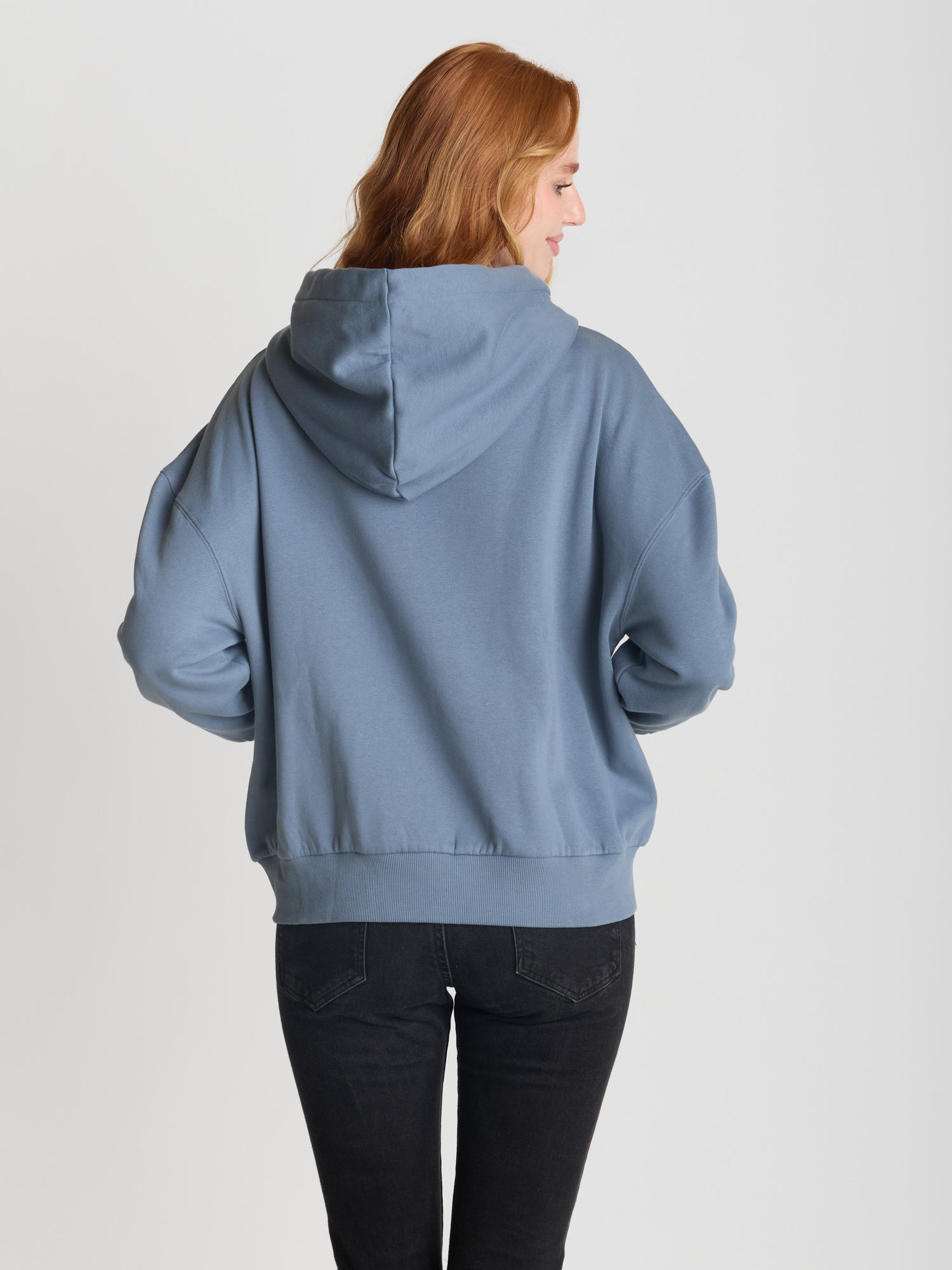 Vintage Blue: Lässige Sweatjacke aus Bio-Baumwolle für Damen [27611]