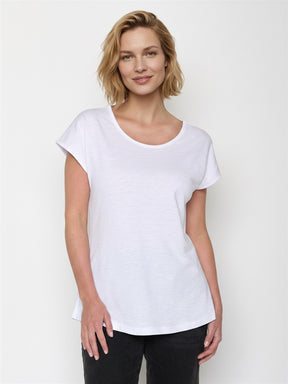 White: Lässiges T-Shirt aus Bio-Baumwolle für Damen [27641]