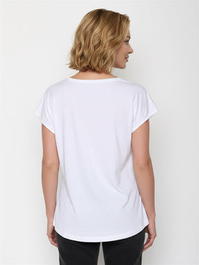 White: Lässiges T-Shirt aus Bio-Baumwolle für Damen [27644]