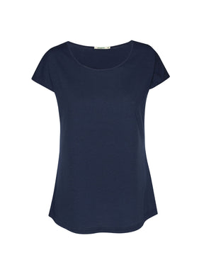 Navy: Lässiges T-Shirt aus Bio-Baumwolle für Damen [27649]