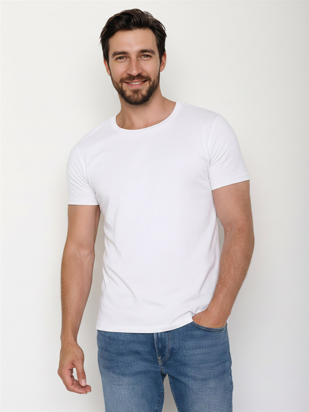 White: Sportliches T-Shirt aus Bio-Baumwolle für Herren [27650]