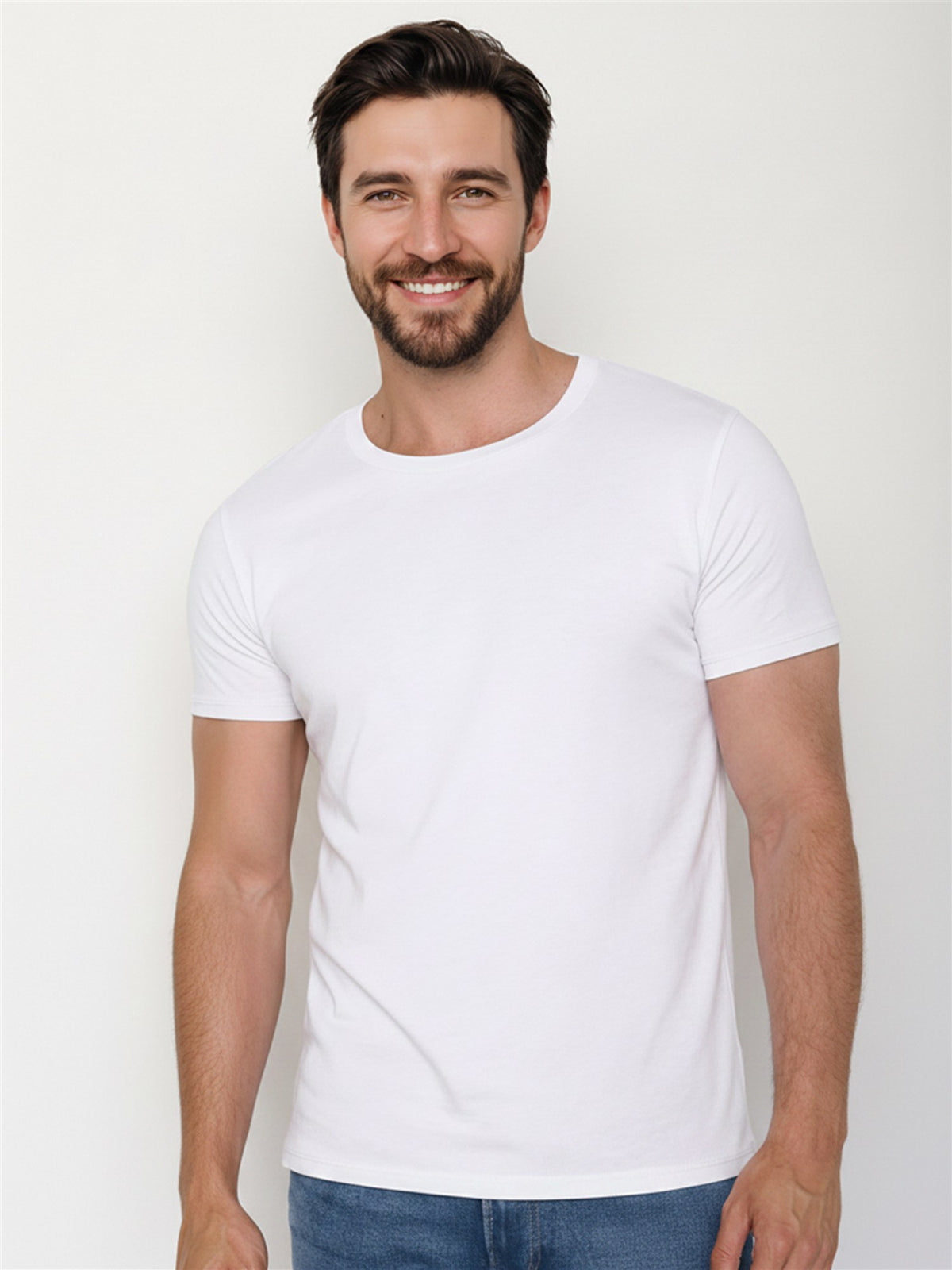 White: Sportliches T-Shirt aus Bio-Baumwolle für Herren [27651]