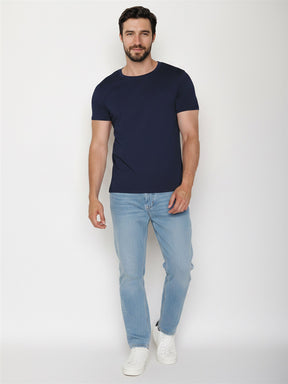 Navy: Sportliches T-Shirt aus Bio-Baumwolle für Herren [27662]
