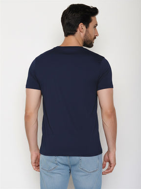Navy: Sportliches T-Shirt aus Bio-Baumwolle für Herren [27663]