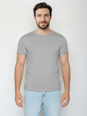 Heather Grey: Sportliches T-Shirt aus Bio-Baumwolle für Herren [27665]