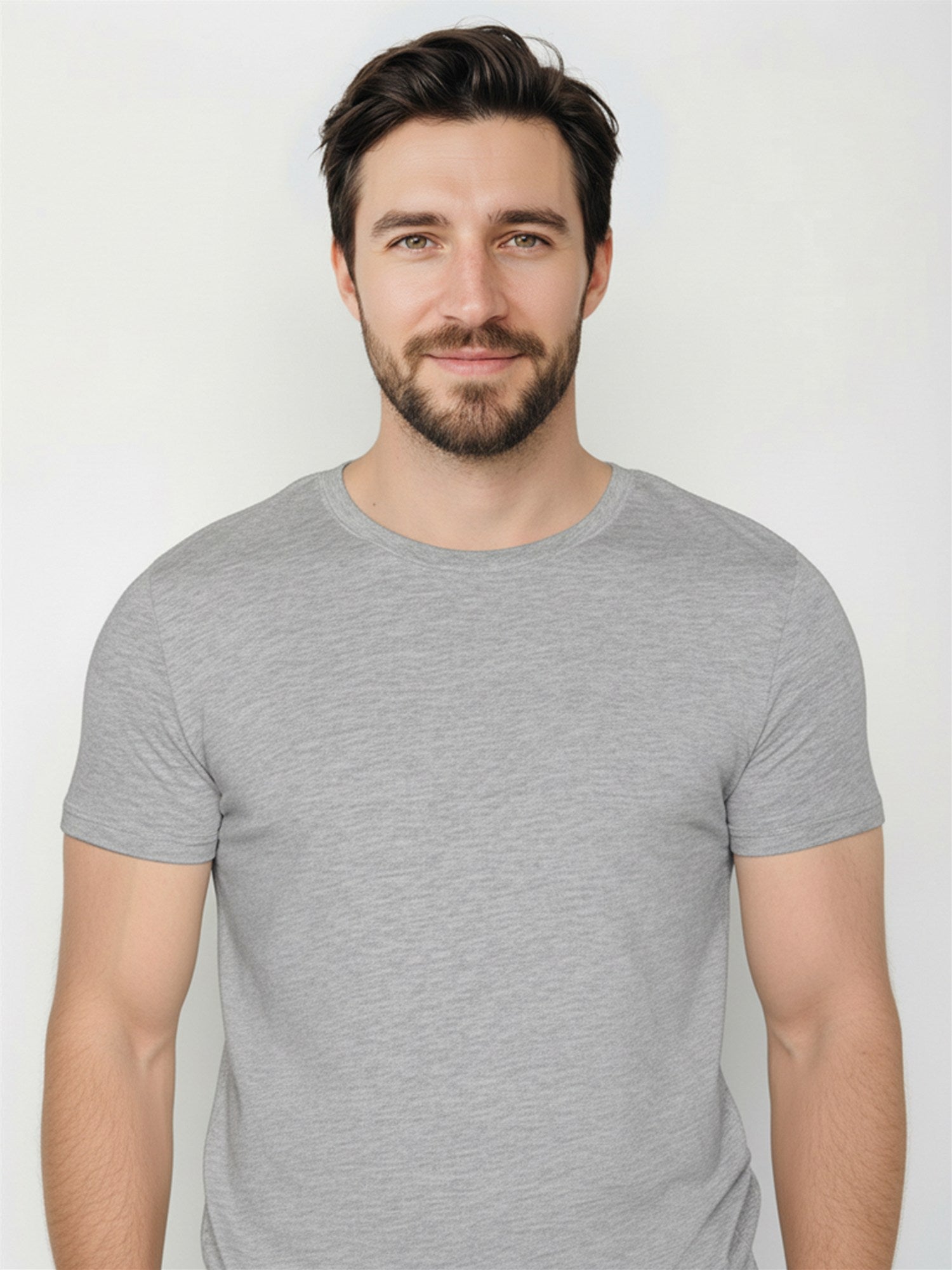 Heather Grey: Sportliches T-Shirt aus Bio-Baumwolle für Herren [27666]