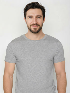 Heather Grey: Sportliches T-Shirt aus Bio-Baumwolle für Herren [27666]