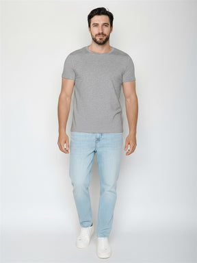 Heather Grey: Sportliches T-Shirt aus Bio-Baumwolle für Herren [27667]