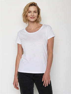 White: Sportliches T-Shirt aus Bio-Baumwolle für Damen [27676]
