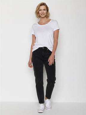 White: Sportliches T-Shirt aus Bio-Baumwolle für Damen [27678]