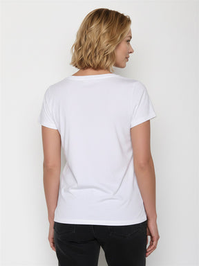 White: Sportliches T-Shirt aus Bio-Baumwolle für Damen [27679]