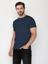 Navy: Sportliches T-Shirt aus Bio-Baumwolle für Herren [27685]