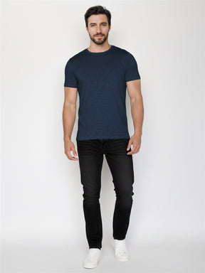 Navy: Sportliches T-Shirt aus Bio-Baumwolle für Herren [27687]