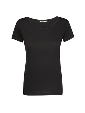 Black: Sportliches T-Shirt aus Bio-Baumwolle für Damen [27695]