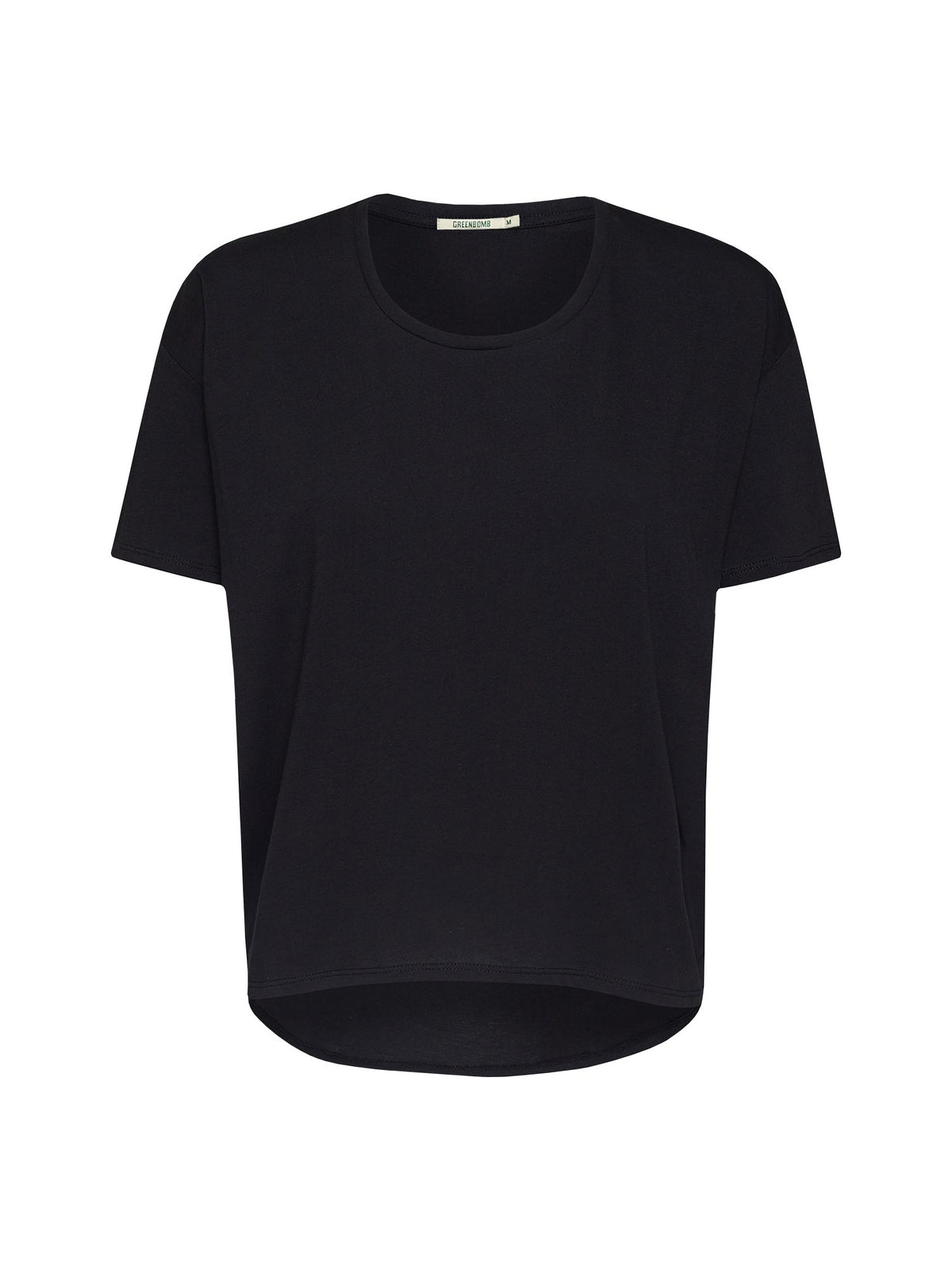 Black: Lässiges T-Shirt aus Bio-Baumwoll-Mix für Damen [27705]