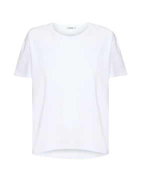 White: Lässiges T-Shirt aus Bio-Baumwoll-Mix für Damen [27714]