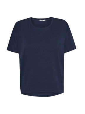 Navy: Lässiges T-Shirt aus Bio-Baumwoll-Mix für Damen [27729]