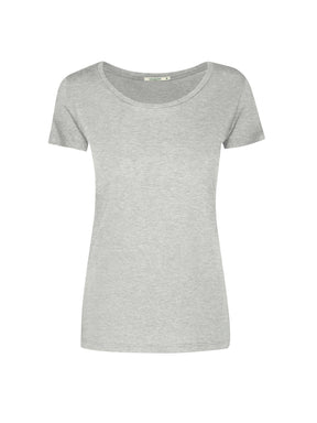 Heather Grey: Sportliches T-Shirt aus Bio-Baumwolle für Damen [27730]