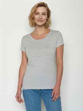 Heather Grey: Sportliches T-Shirt aus Bio-Baumwolle für Damen [27731]