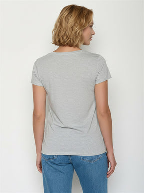Heather Grey: Sportliches T-Shirt aus Bio-Baumwolle für Damen [27734]