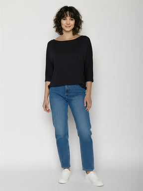 Black: Gemütliches Longsleeve aus Viskose (LENZING™ ECOVERO™) Mix für Damen [27746]