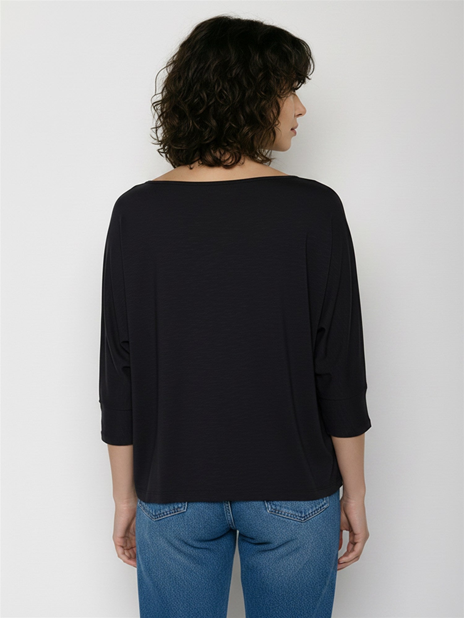 Black: Gemütliches Longsleeve aus Viskose (LENZING™ ECOVERO™) Mix für Damen [27747]