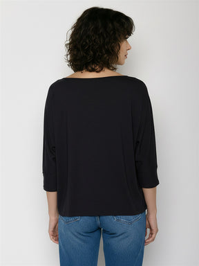 Black: Gemütliches Longsleeve aus Viskose (LENZING™ ECOVERO™) Mix für Damen [27747]