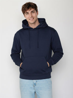 Navy: Gemütlicher Hoodie aus Bio-Baumwolle für Herren [27755]