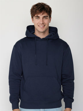 Navy: Gemütlicher Hoodie aus Bio-Baumwolle für Herren [27756]