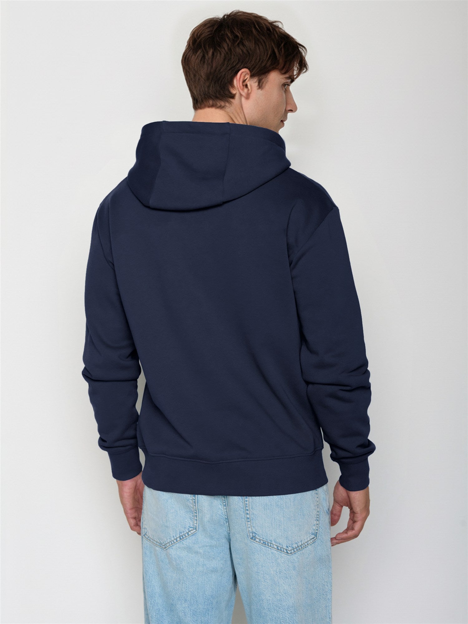 Navy: Gemütlicher Hoodie aus Bio-Baumwolle für Herren [27758]