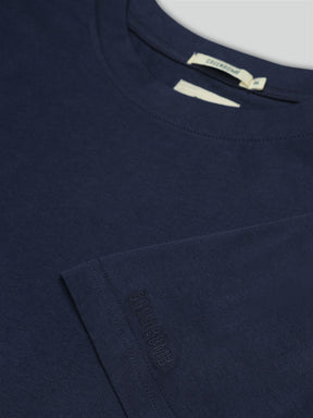 Navy: Lässiges Oversize-T-Shirt aus Bio-Baumwolle für Herren [27765]