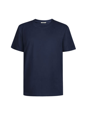 Navy: Lässiges Oversize-T-Shirt aus Bio-Baumwolle für Herren [27766]