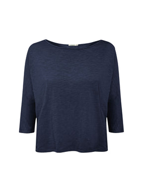 Navy: Gemütliches Longsleeve aus Viskose (LENZING™ ECOVERO™) Mix für Damen [27773]