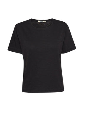 Black: Kastiges T-Shirt aus Bio-Baumwolle für Damen [27778]
