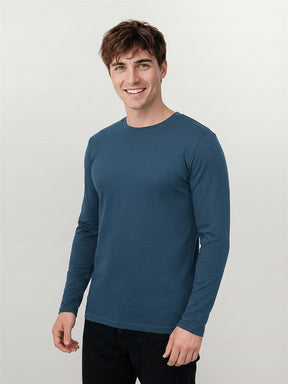 Blue Pine: Funktionales Longsleeve aus Merino-Wolle für Herren [27805]
