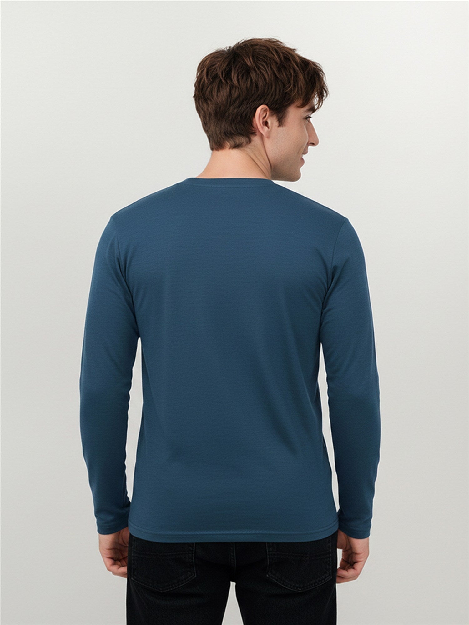 Blue Pine: Funktionales Longsleeve aus Merino-Wolle für Herren [27808]