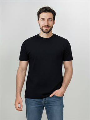Black: Funktionales T-Shirt aus Merino-Wolle für Herren [27811]