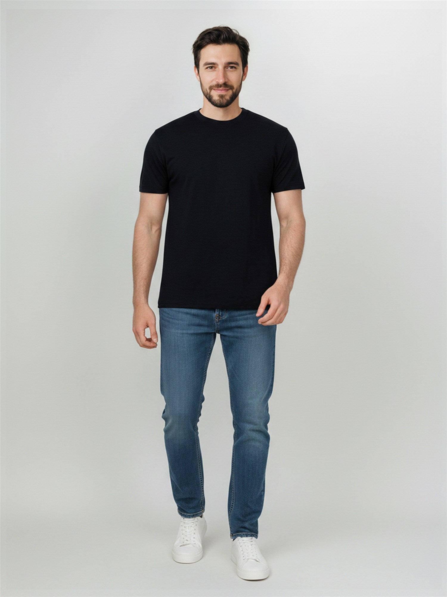 Black: Funktionales T-Shirt aus Merino-Wolle für Herren [27813]