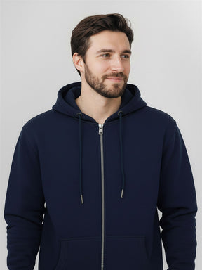 Navy: Lässige Sweatjacke aus Bio-Baumwolle für Herren [27824]