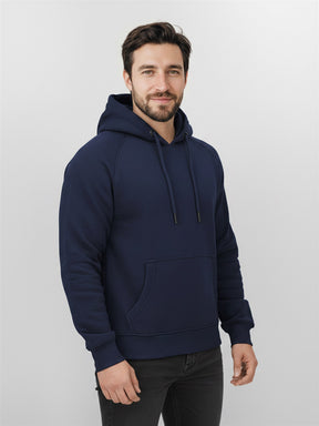 Navy: Hoodie aus Bio-Baumwolle mit Raglan-Arm für Herren [27829]