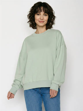 Muted Mint: Lässiges Sweatshirt aus Bio-Baumwolle für Damen [28716]