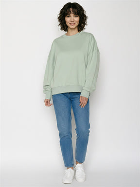 Muted Mint: Lässiges Sweatshirt aus Bio-Baumwolle für Damen [28718]
